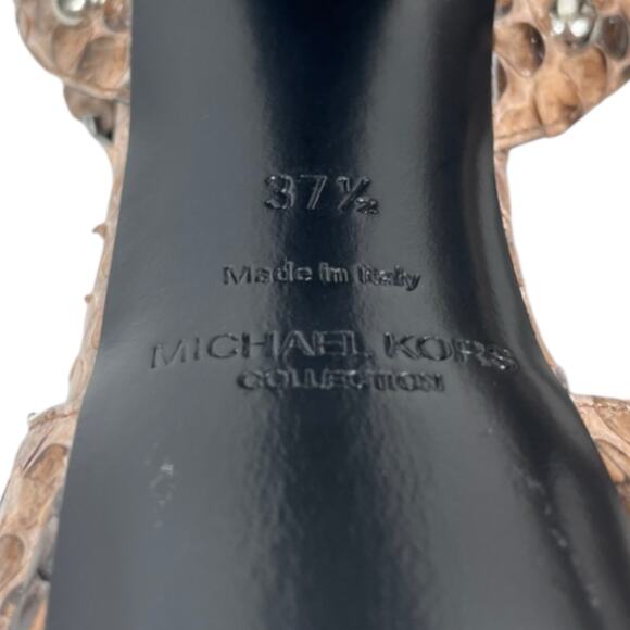 Michael Kors Rosanna Sandals Genuine Python Studded Size 37.5 - Picture 11 of 12